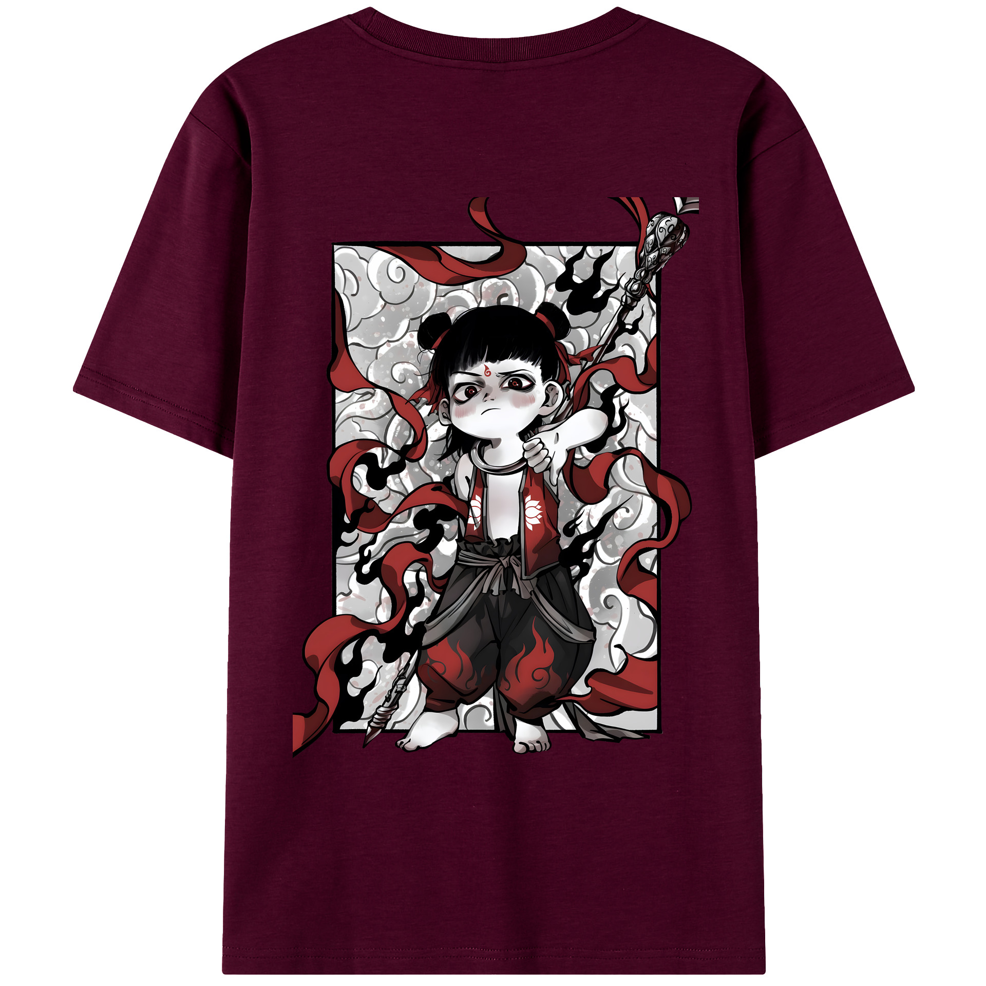 （画像用） Ne Zha 2 ナタ 魔童の大暴れ レディース半袖Tシャツ(バックプリント)